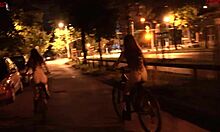 Amateur young teen rides naked bike on streets of the city - Dollscult